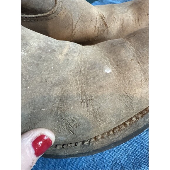 Red Wing 1097 Pecos Leather Work Boots USA Size 8.5D 80's Thrashed Distressed - Picture 5 of 15